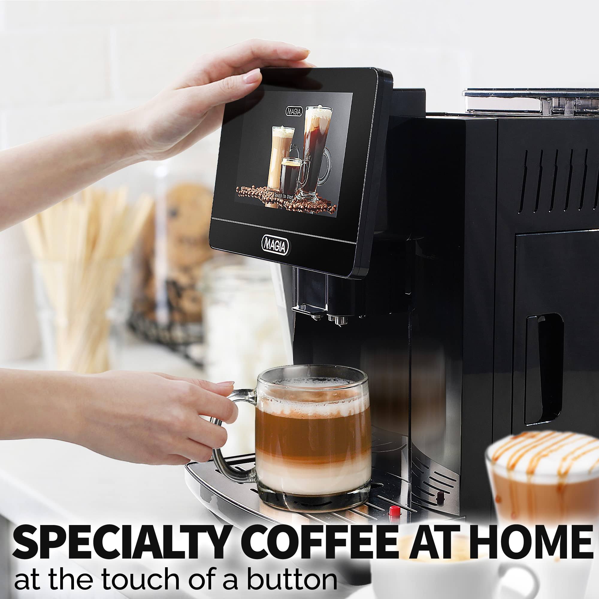 Authentic Zulay Magia Super Automatic Coffee Espresso Machine, Elegant Black